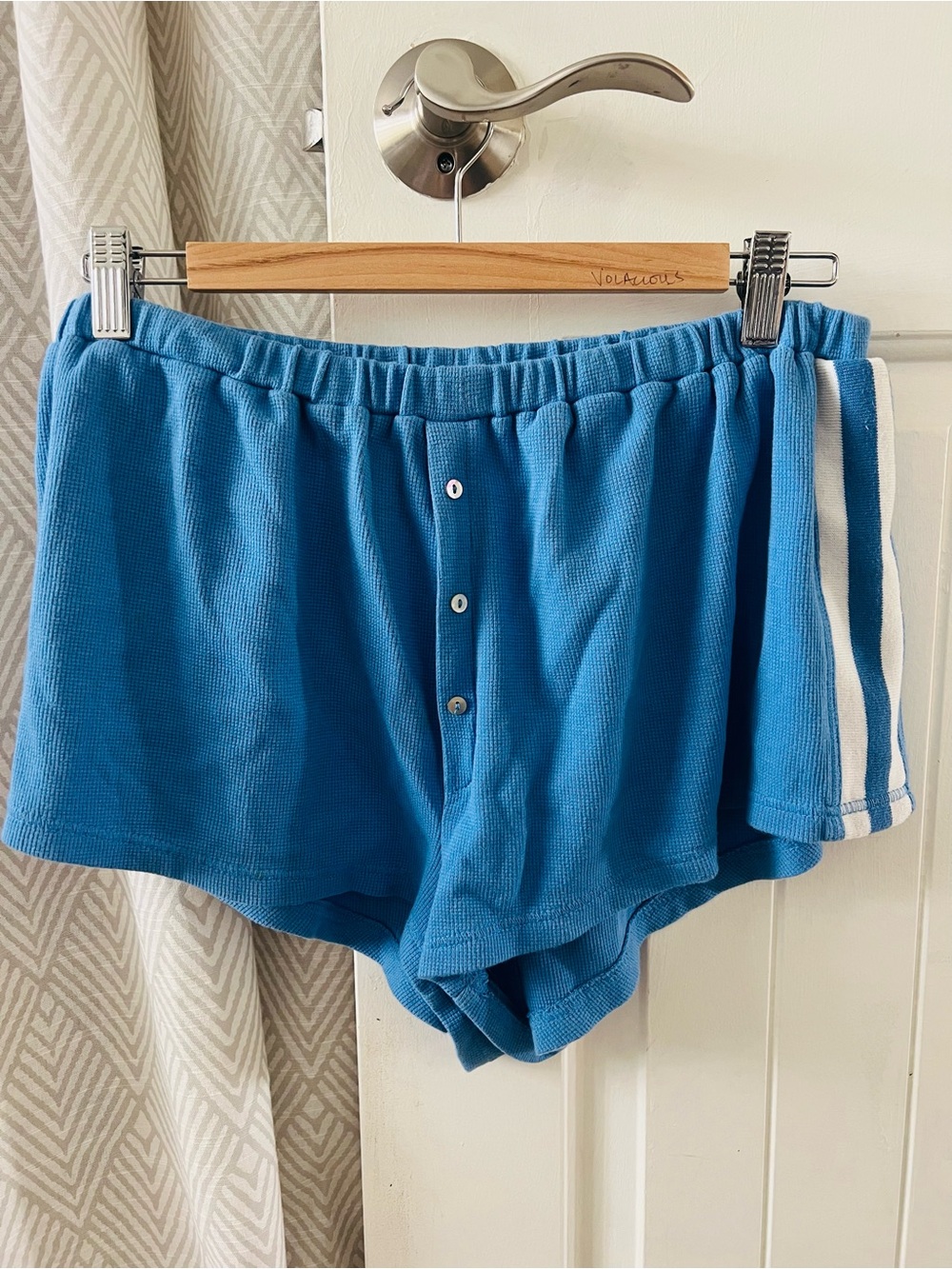 Anthropologie Women’s Blue Knit Lounge Shorts Large